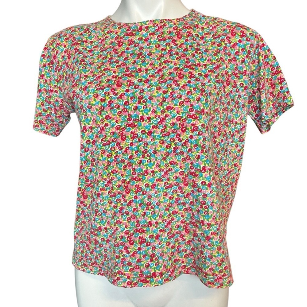 Vintage Lilly Pulitzer Ditzy Roses  Cotton Shirt White Label Floral
